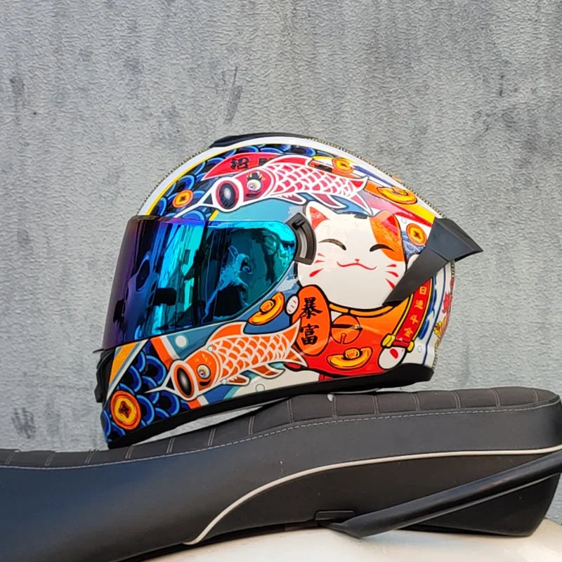 Full Face Racing Helmets Winter Warm Double Visor Motorcycle Helmet Motorbike Sports helmet LVS-701