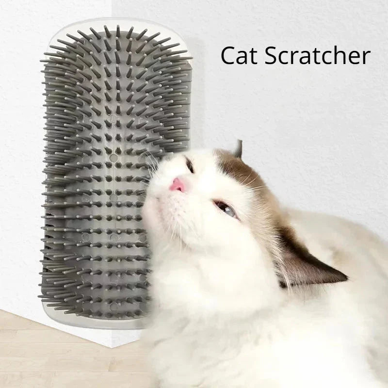 Cat Corner Brush Comb Massager with Catnip – Self-Grooming Wall Arch Scratcher & Hair Removal Tool for Cats