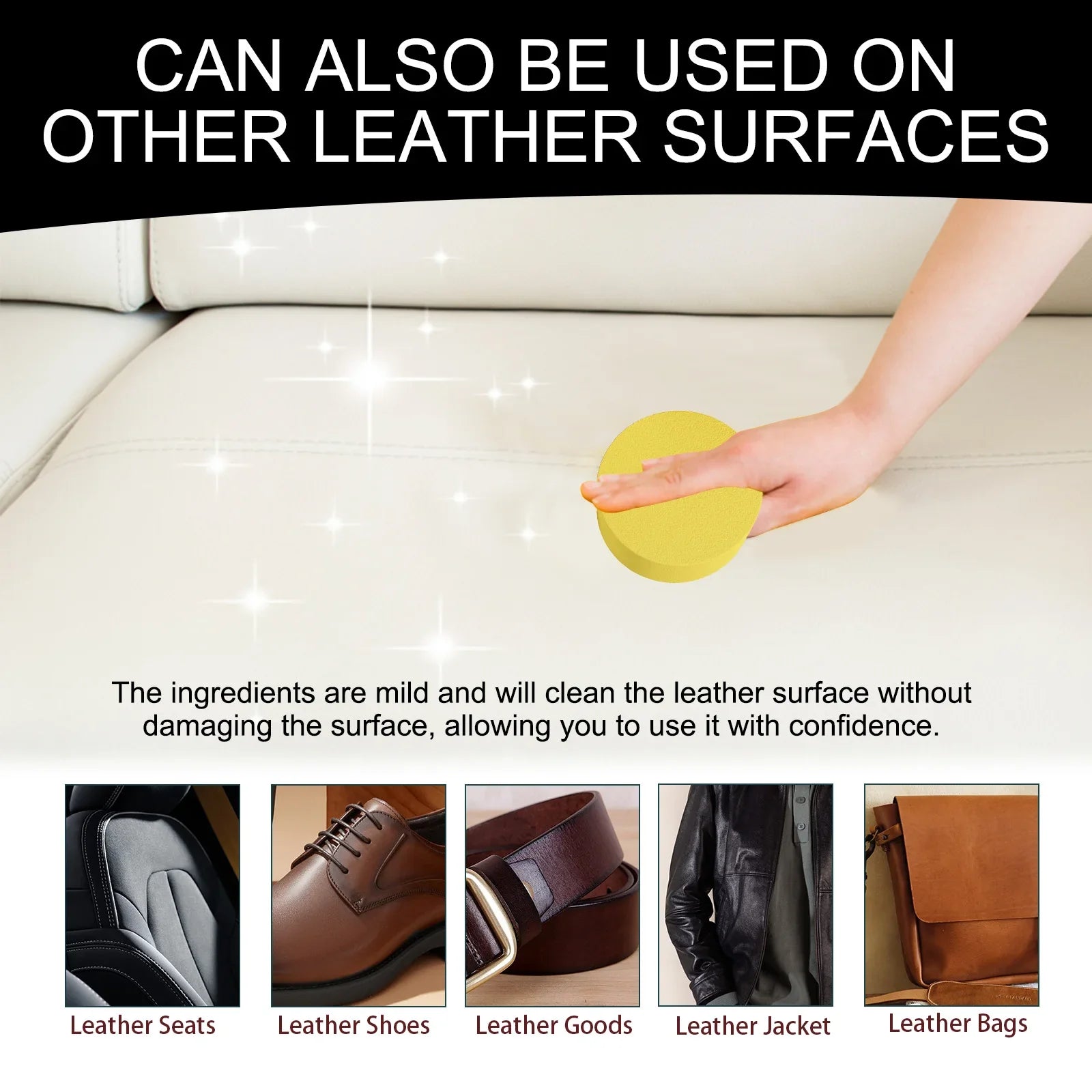 Leather Conditioner Long Lasting Car Seats Polishing Nourishment Care Leather Care Cream for Leather Pant Bag Shoes Furniture