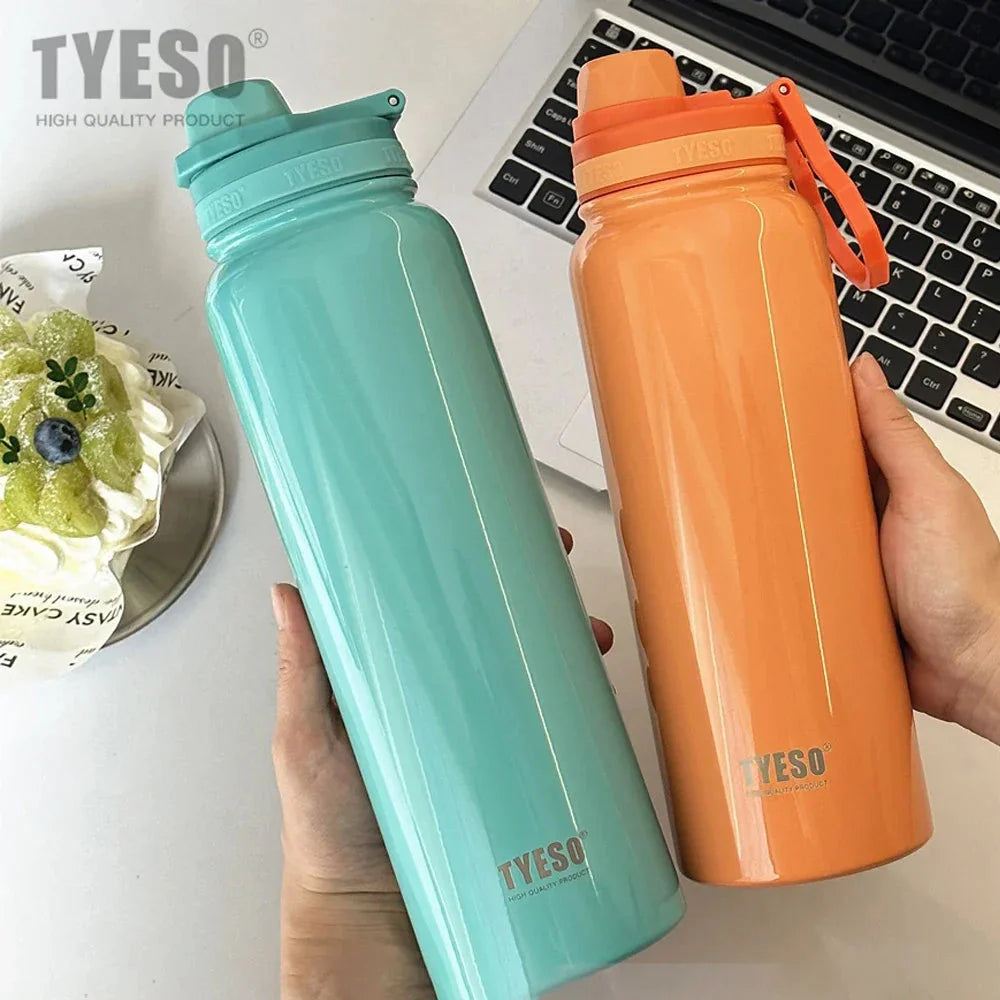 Stainless Steel Insulated Water Bottle (600-1200ml) | Hot & Cold Thermal Tumbler with Handle | Portable Vacuum Flask for Sports & Travel