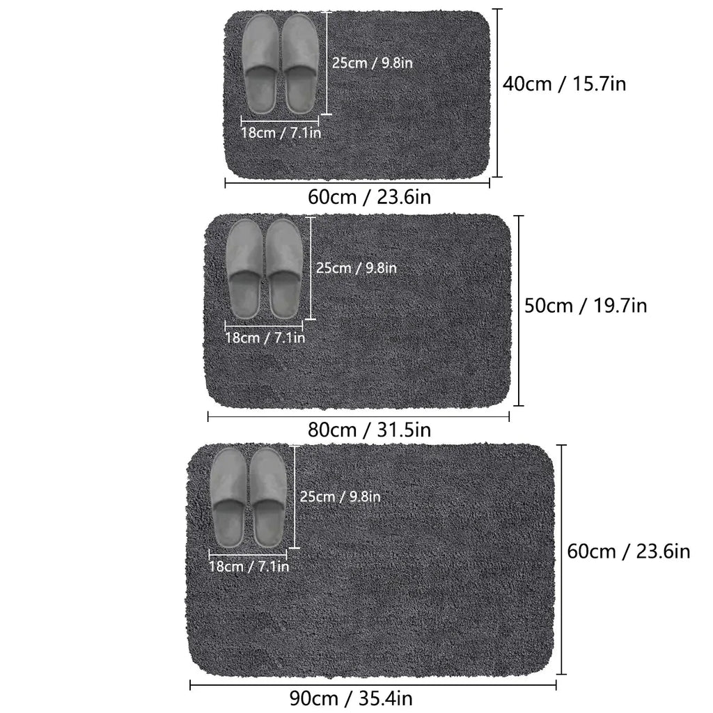 Long Hair Absorbent Bathroom Mat – Furry Non-Slip Shower & Entrance Rug