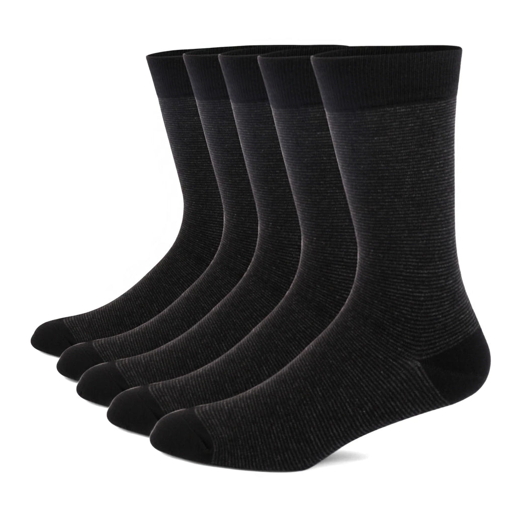 5 Pairs Men's Dress Socks High Quality Combed Cool Breathable Cotton Crew Socks Plus Size