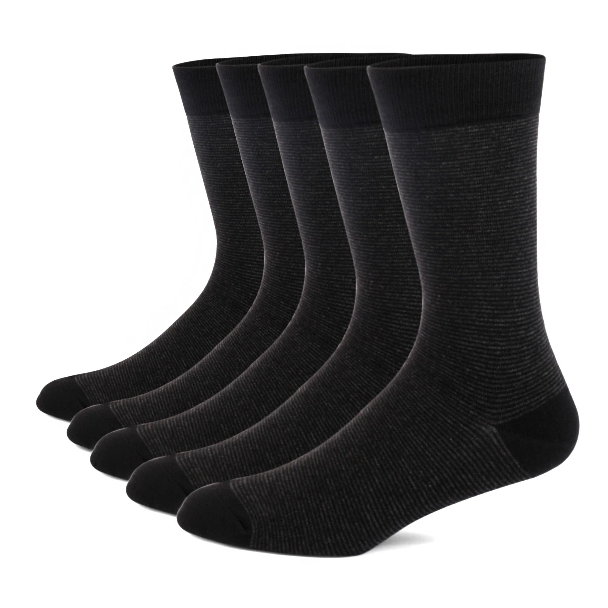 5 Pairs Men's Dress Socks High Quality Combed Cool Breathable Cotton Crew Socks Plus Size