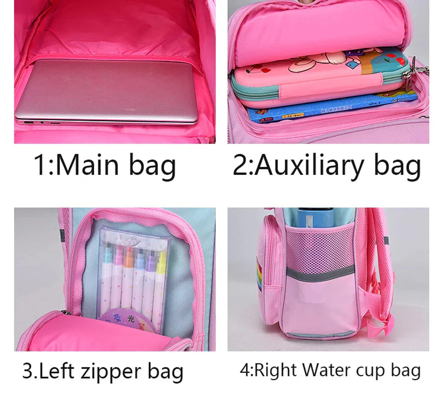 Kid Unicorn Backpack for Girls – Rainbow Eyes Waterproof School Bag