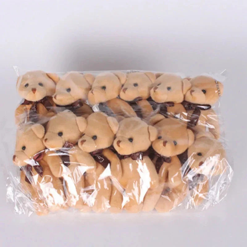 12pcs Mini Teddy Bear Plush Toys – Soft Keychain & Party Gift Dolls