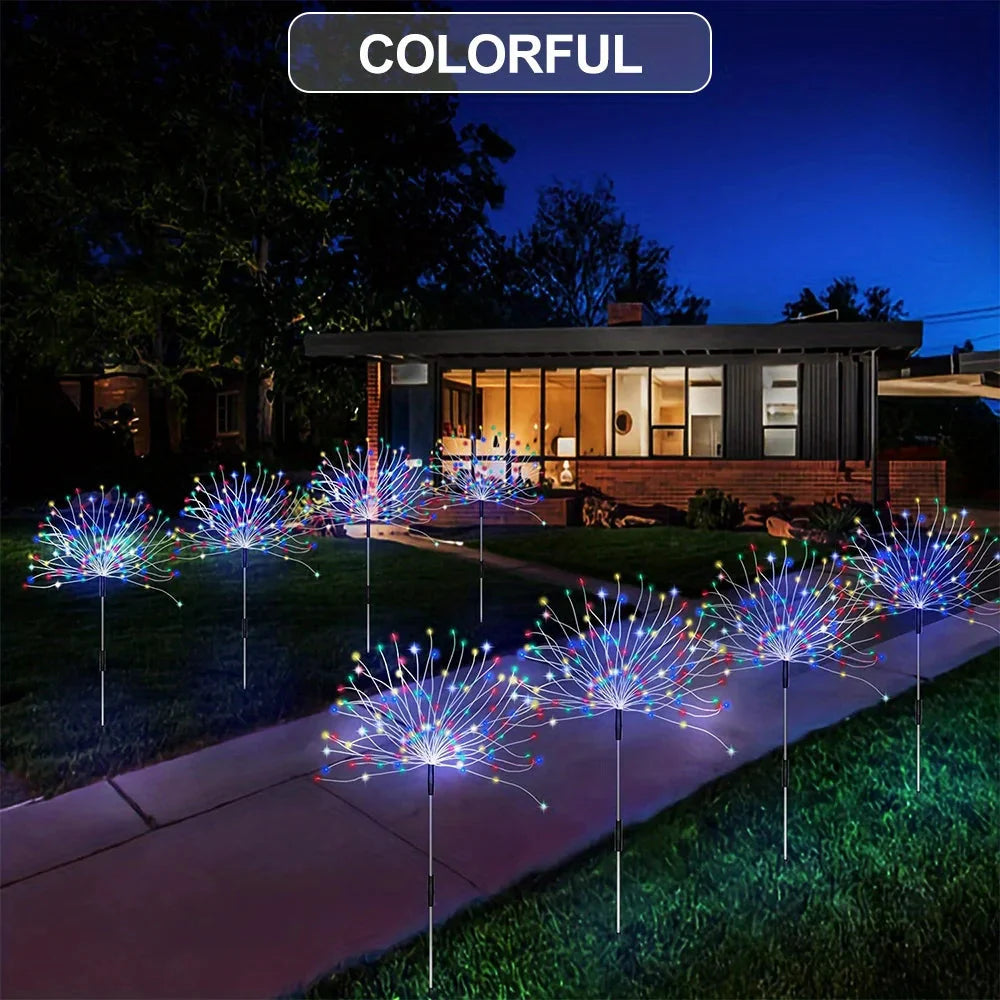 Solar Firework Garden Light – IP65 Waterproof LED Outdoor Lawn & Flower Lamp with 8 Modes