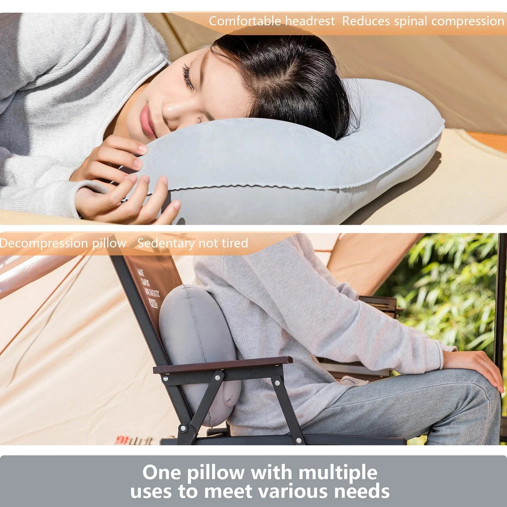 Ultralight Camping Inflatable Pillow – Portable Air Travel Pillow for Neck & Lumbar Support