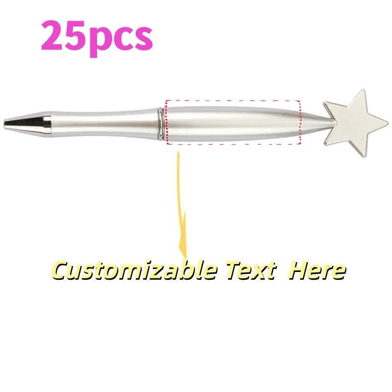 25PCS Customizable Star Ballpoint Pens for Promotional Gifts Colorful Bulk Pens Twist Action for Advertising Business Gifts