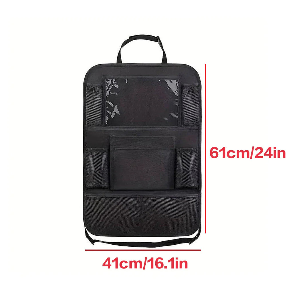 Black Multi-Grid Car Seat Back Storage Bag Organizer