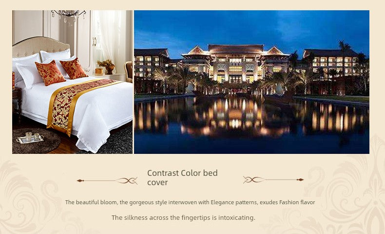 Hotel Bedding Decorative Cloth Bed Runner Bedspread Pure Color