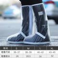 Black Waterproof Rain Boot Shoe Covers with Reflector – High-Top Bike & Motorcycle