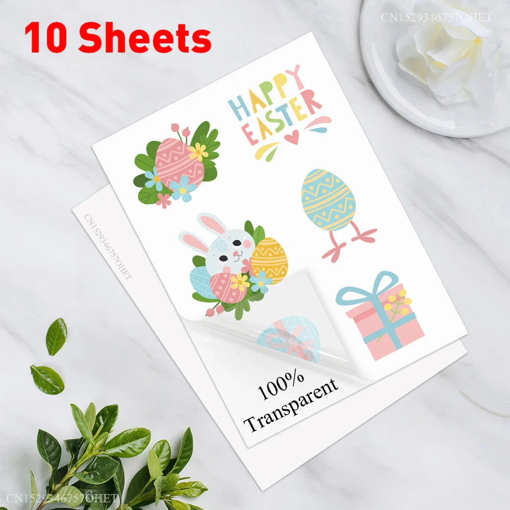 50 Sheets A4 Sticker Paper for Printer Inkjet/Laser Printer Vinyl Paper Sticker Self Adhesive Gift Stationery Label Stickers DIY