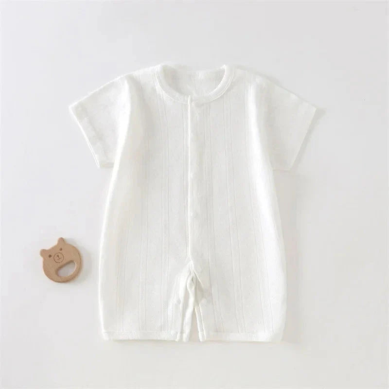 Breathable Cotton Baby Romper Summer Short Sleeve Jumpsuit for Newborn Boys & Girls 3–24M