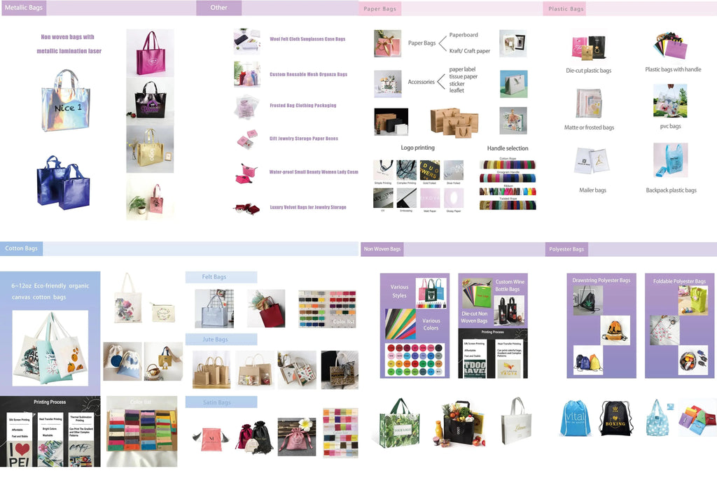 500Pcs Custom Shopping Bag Elegant Paper Packaging Cosmetic Gift Bags with Logo