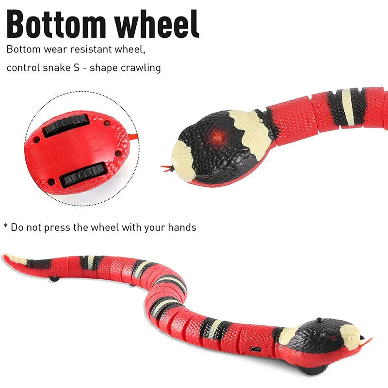Automatic Smart Sensing Snake Cat Toy – Interactive USB Rechargeable Moving Pet Toy with Lights & Motion Detection for Cats