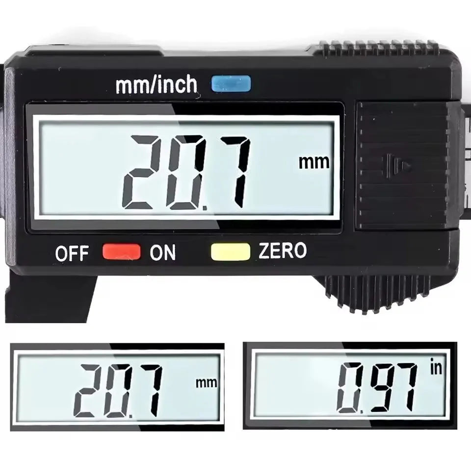 150mm Digital Caliper – Carbon Fiber Vernier Gauge with LCD Display