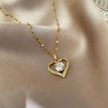 Elegant Style Heart shaped Pendant Necklace Hollow Design Mother's Day Gift Party Suitable for Best Friends Without Box