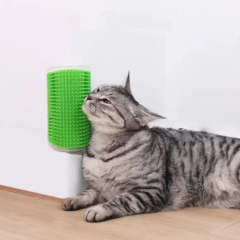 Cat Massage Brush & Hair Remover – Self-Grooming Wall Corner Comb for Cats | Detachable, Easy-Clean Pet Massage Tool