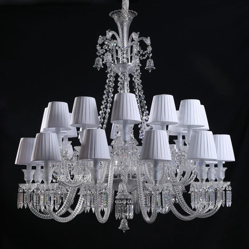 European Crystal Chandelier Living Room Dining Room Bedroom Villa Staircase Lamps White Candle