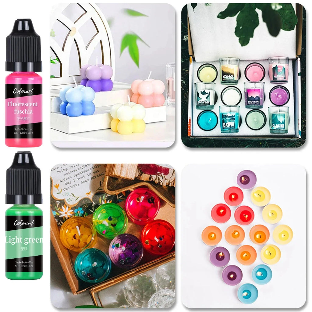 Candle Dyes Kit – Liquid Colorant Pigment Set for DIY Candle & Soap Making | Vibrant Wax Dye for Soy, Beeswax & Gel Candles