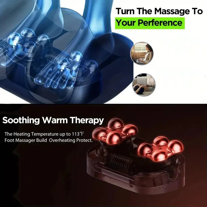 Extra Big Electric Foot Massager – Shiatsu Hot Compress & Leg Roller