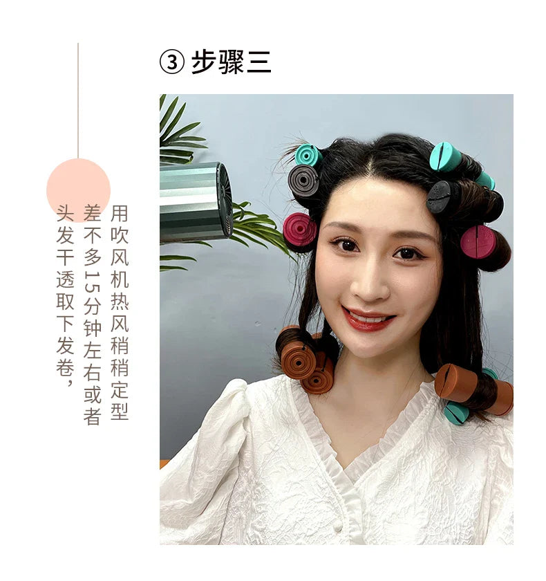 10pcs Heatless Hair Soft Curling Rollers