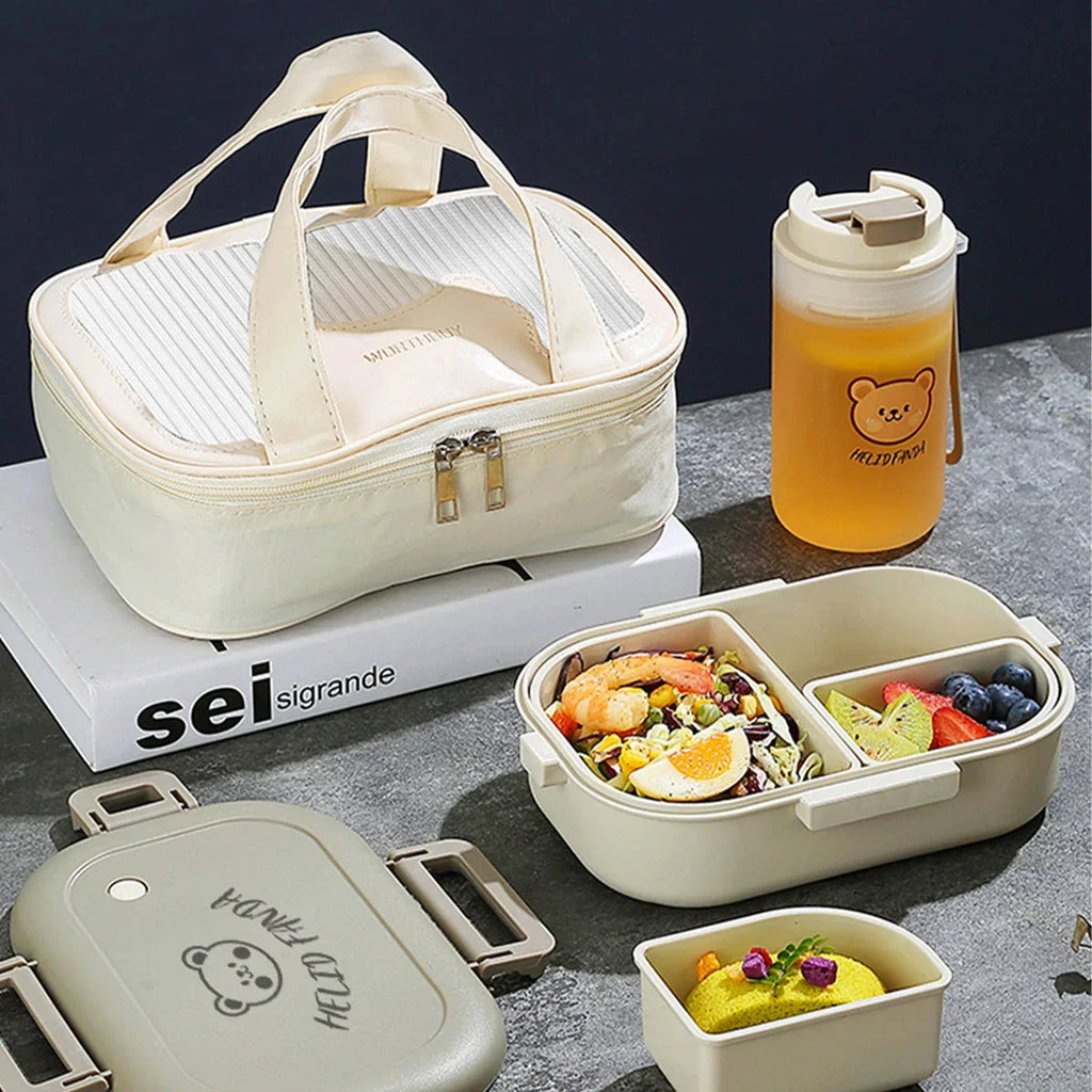 3-Compartment 800ml Lunch Box – Portable Microwaveable Bento Container