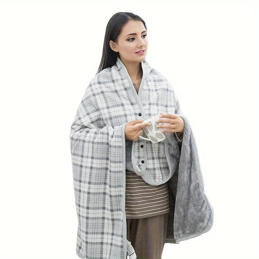 Wearable Blanket Shawl – Flannel Lazy Office Wrap