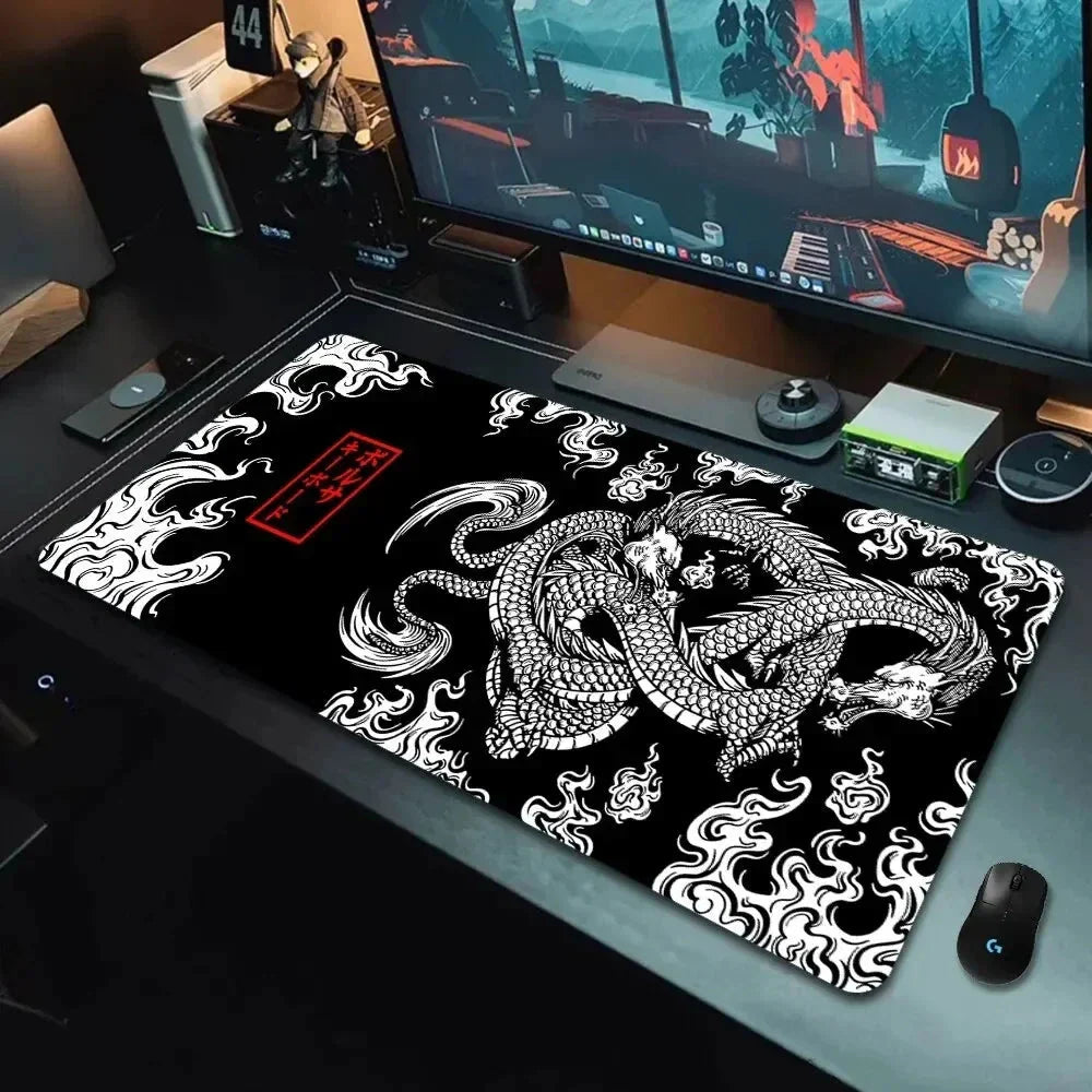 Japanese Dragon XXL Gaming Mouse Pad - Anime Desk Mat for Esports