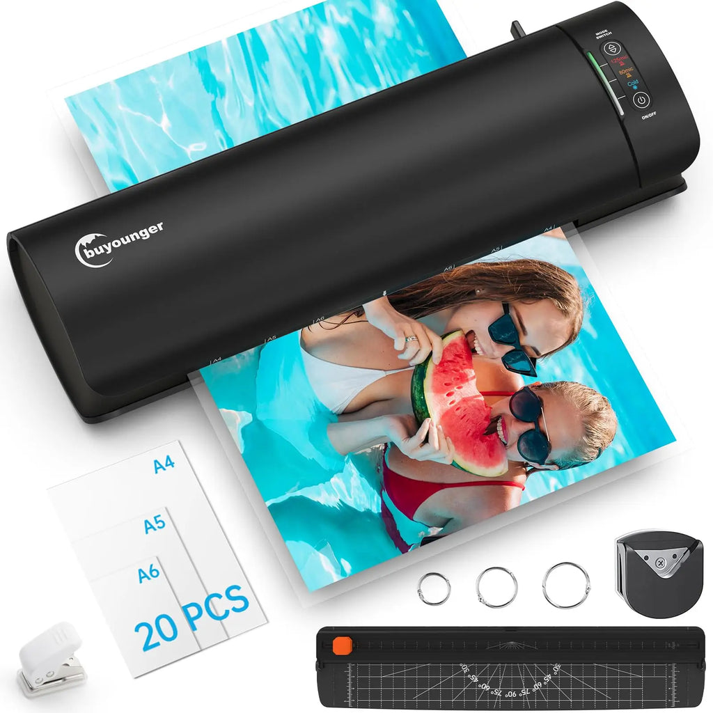 Laminator, Laminator Machine with Laminating Sheets & 60s Warm Up, 6 in 1 Hot & Cold A4 Laminating Machine, 9 Inch