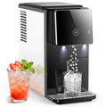 Portable 33 lbs Daily Ice Maker with Self-Cleaning, Auto Lighting, Dispensing, and Ice Bin for Home Kitchen Use, Black