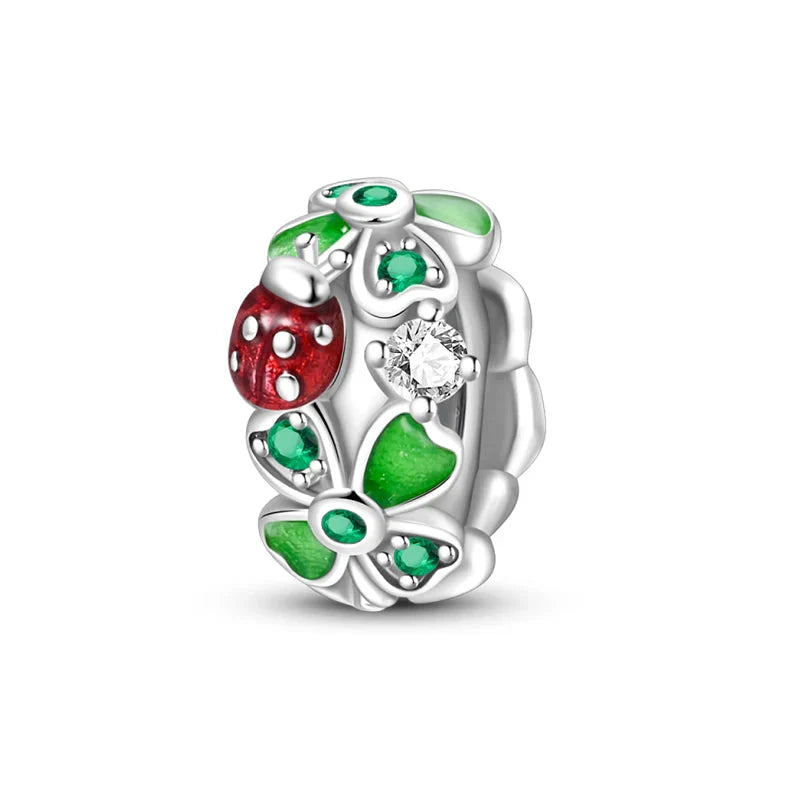 100% 925 Sterling Silver Rainbow Zircon Butterfly Dragon Silicone Stopper Charms - Colorful Beads for DIY Bracelets, Customizable Jewelry for All Occasions