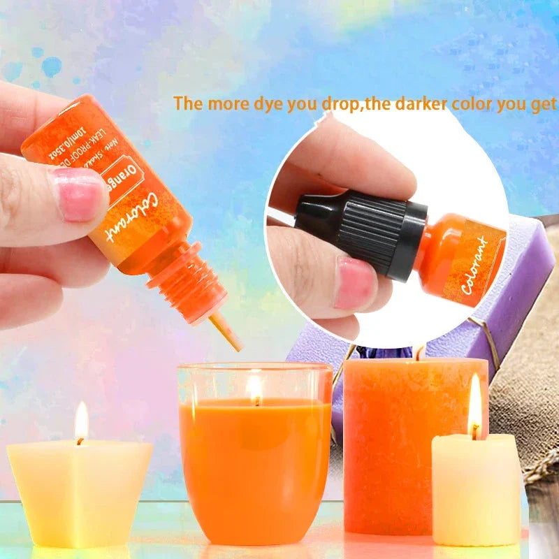 Candle Dyes Kit – Liquid Colorant Pigment Set for DIY Candle & Soap Making | Vibrant Wax Dye for Soy, Beeswax & Gel Candles
