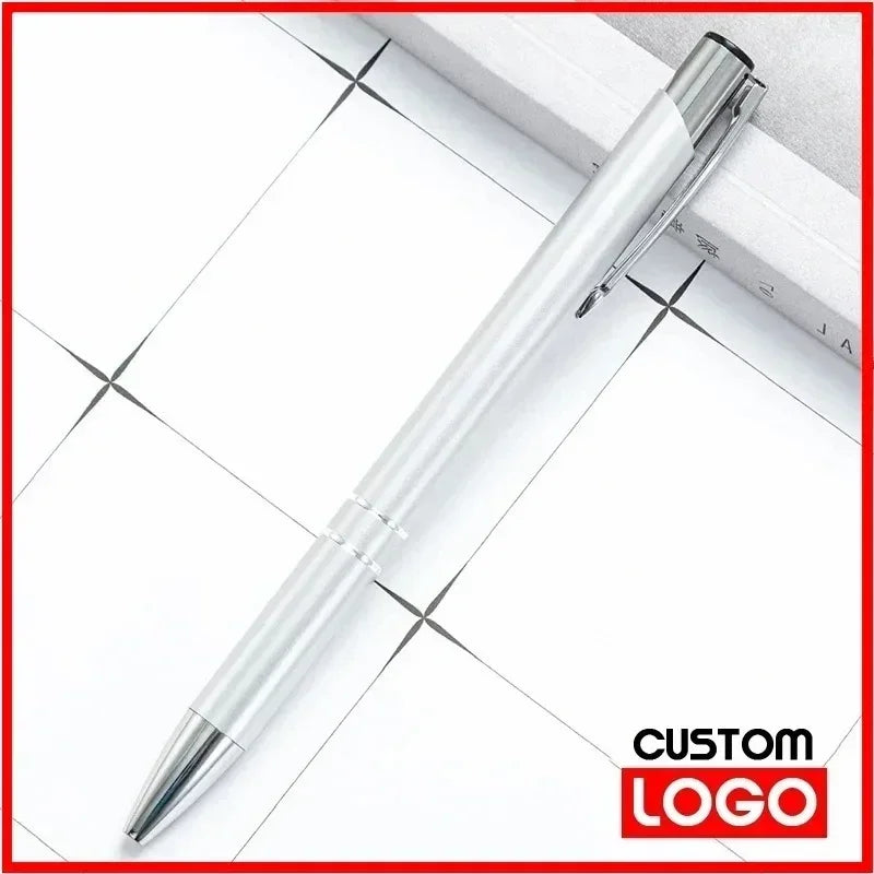 100pcs/lot Hot Sell Metal Ballpoint Pen Support Custom Logo Advertising Wholesale Personalized Pen Advertising Promotional Gift