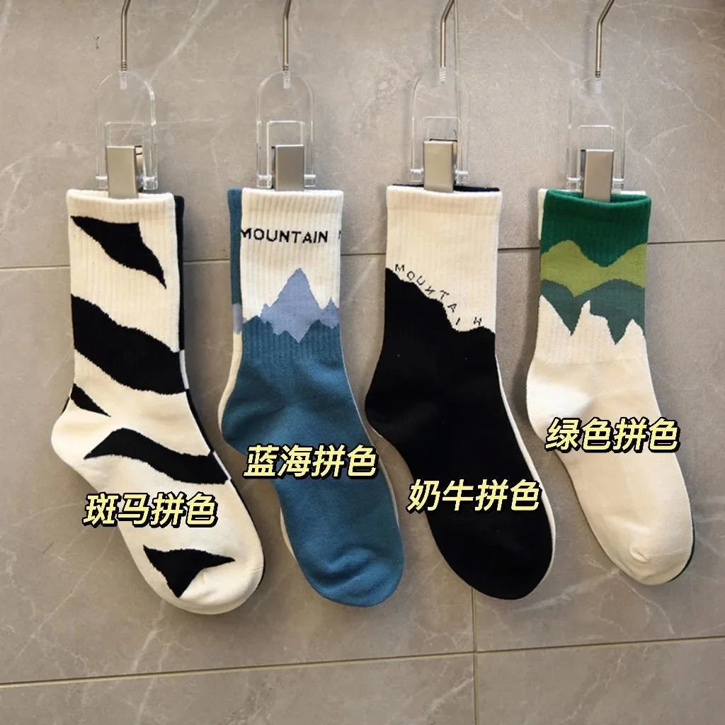 10PCS Men’s Mid-Calf Cotton Socks – Solid Color, Versatile for All Seasons