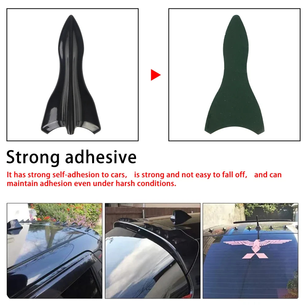 10Pcs Universal PU Rear Roof Shark Fins Spoiler Wing Kit Car Roof Spoiler Bumper Spoiler Shark Fin Diffuser Vortex Generator