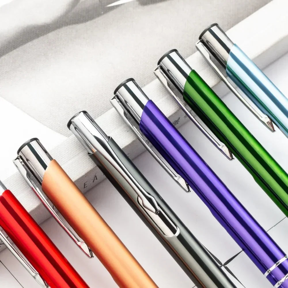 100pcs/lot Hot Sell Metal Ballpoint Pen Support Custom Logo Advertising Wholesale Personalized Pen Advertising Promotional Gift