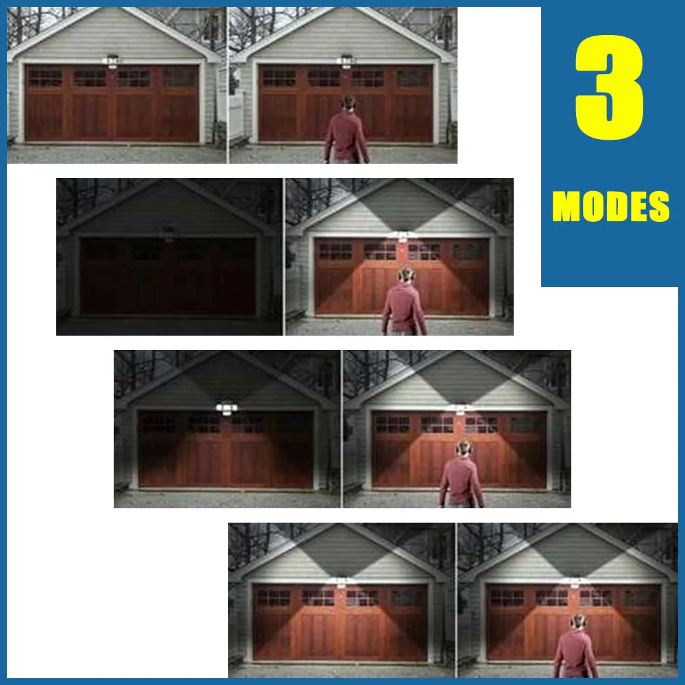 4-Head Outdoor Solar Motion Sensor Light – 122 LED Floodlight, 3000 Lumens, 270° Wide-Angle IP65 Waterproof Security Lamp