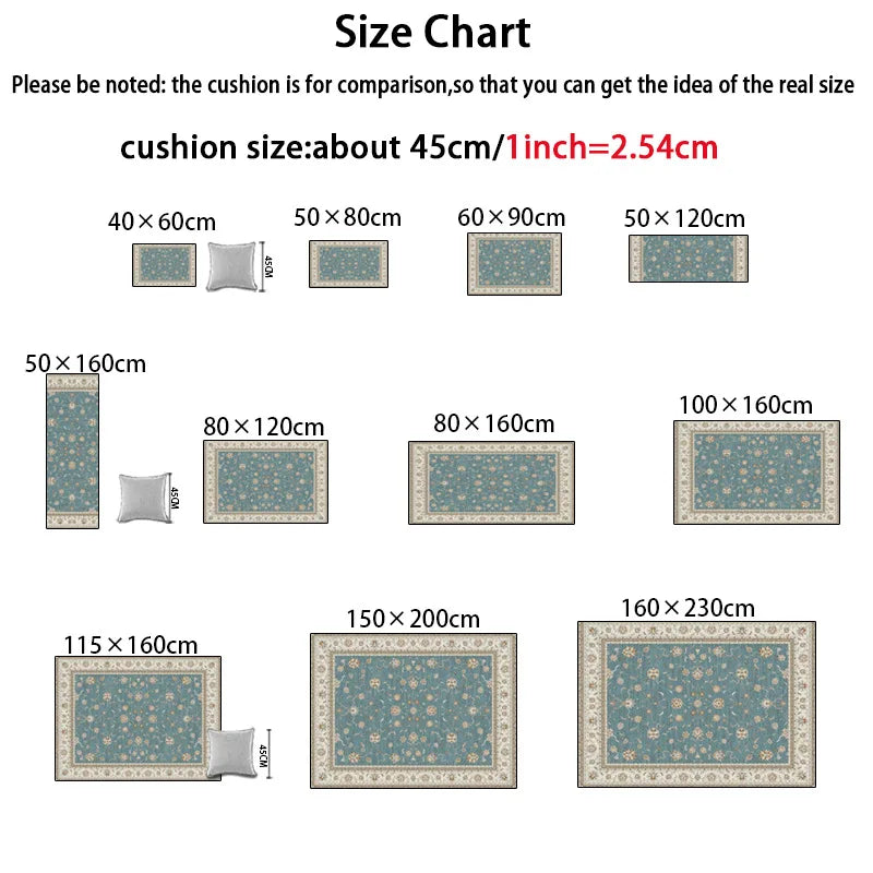 Luxury European Floral Carpets for Living Room Bedroom Carpet Home Floor Mat
