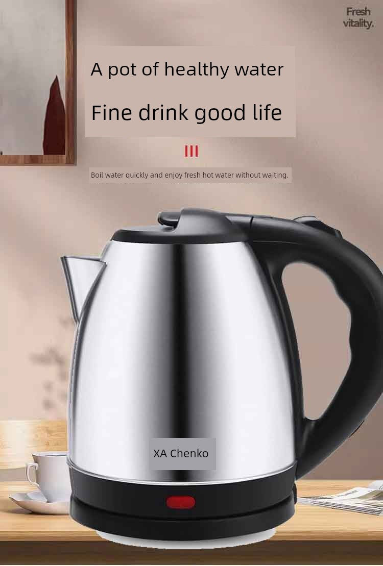 2L Electric Kettle Automatic Power off Stainless Steel Large Capacity Immersion Heater