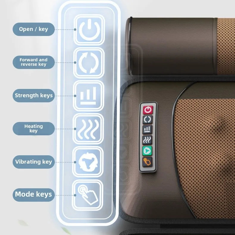 Multifunctional Lumbar Traction Massage Mattress Cushion Full Body Electric Shoulder Neck Waist Back Vibrations Removable