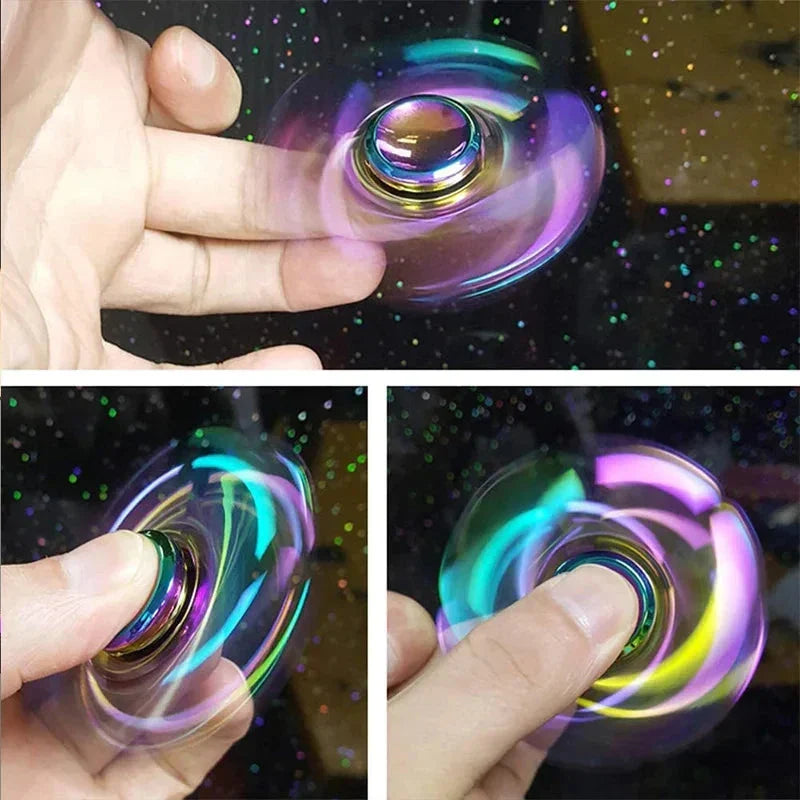 Metal Rainbow Fidget Spinner – Colorful EDC Hand Spinner Toy for Kids & Adults | Anti-Anxiety Stress Relief Finger Spinner Gift