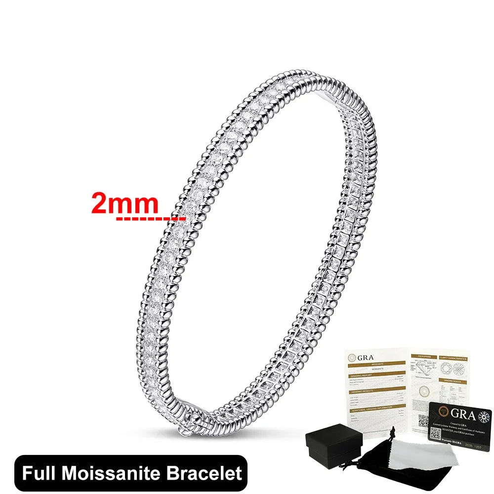18K Gold Luxury Fine Jewelry Bangle For Women 925 Sterling Silver Plated