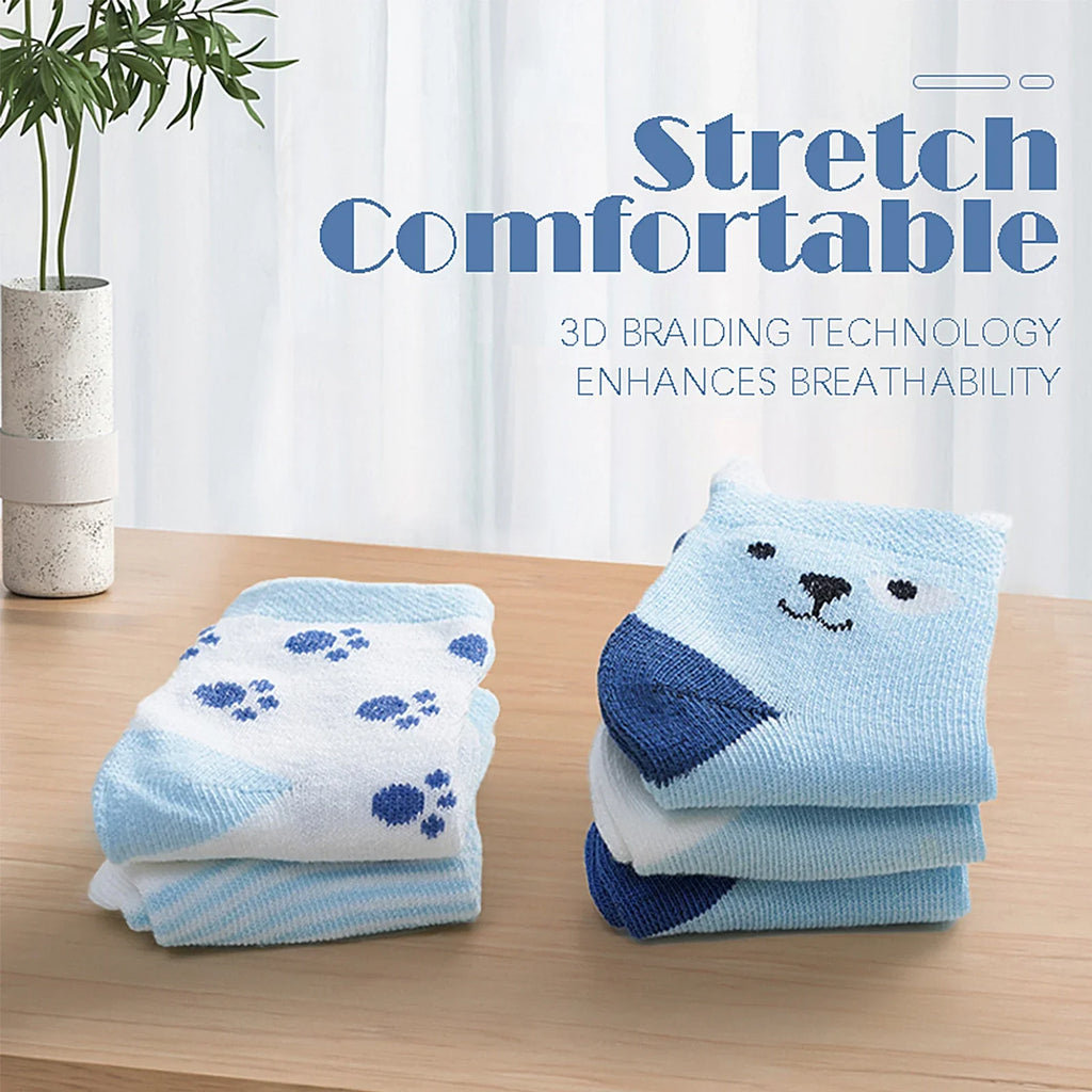 10 Pairs Baby Socks Newborn Boy Girls Infant Cute Cartoons Fashion Soft Cotton Short Socks For 0-3 Years