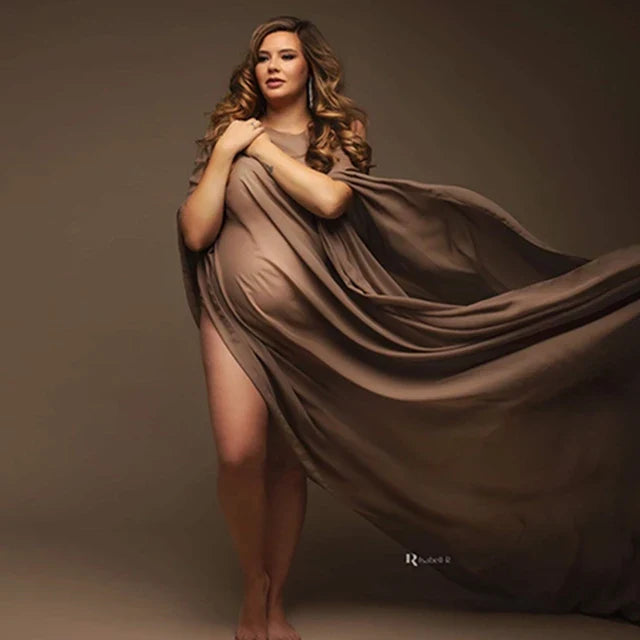 Silk Gown Maternity Photography Dress Chiffon Cloak