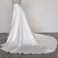 Satin Bridal Detachable Long Train Wedding Removable Skirt for Dresses