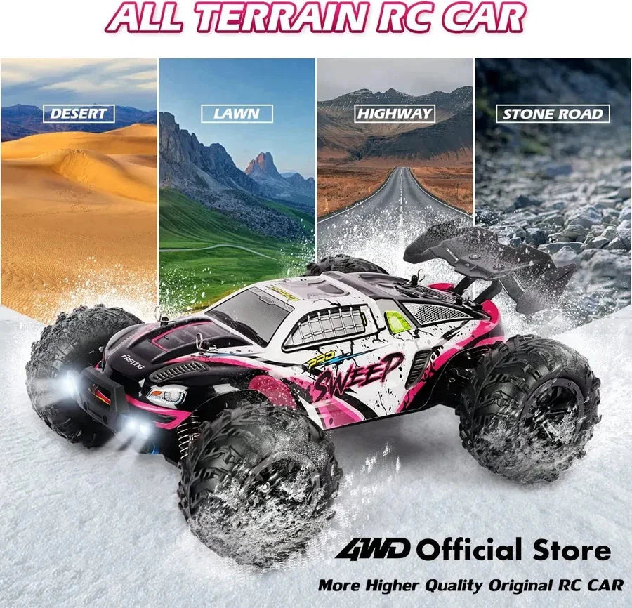 4WD RC Off-Road Car - 1:16 High-Speed Brushless Truck, 50-80KM/H, 4x4 Drift Racing Toy for Kids & Adults