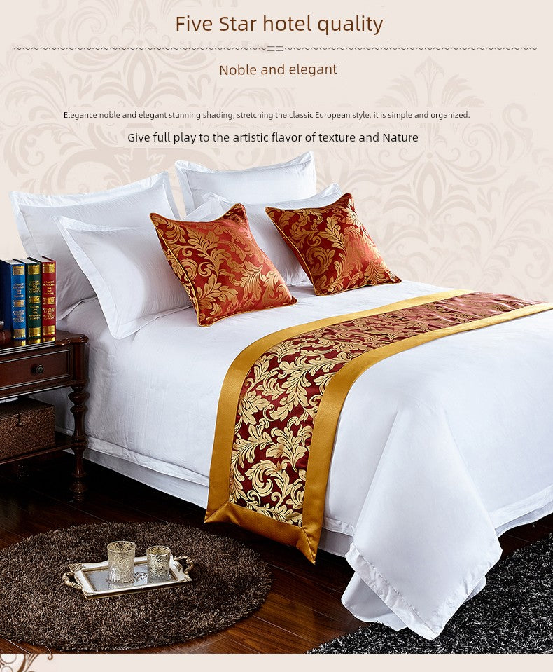 Hotel Bedding Decorative Cloth Bed Runner Bedspread Pure Color