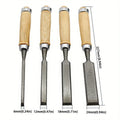 4Pcs Wood Carving Chisels Set Professional for Woodworking - 8/12/16/20mm Comfortable Beech Handle Wood Chisel with Wood Handles