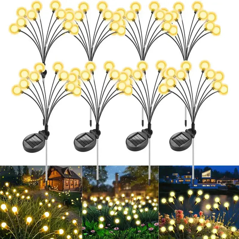 8pcs Solar Firefly Garden Lights – IP65 Waterproof LED Outdoor Lawn & Landscape Lamps